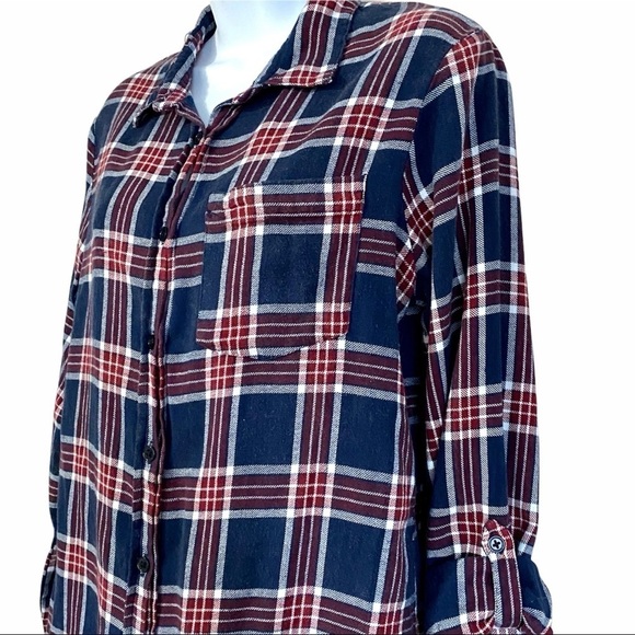 Daytrip Plaid Button Up Cotton Shirt Medium Western Country Farm Grunge Classic - Picture 3 of 12